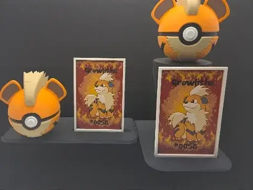 HueForge model: Growlithe Pokeball Display Card by MythicHue's