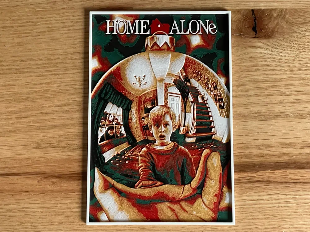 Home Alone (1990) Hueforge Movie Poster by NiiON HueForge model: Home Alone (1990) Hueforge Movie Poster by NiiON