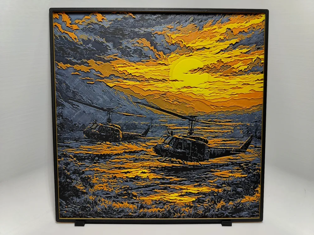 UH-1 Huey Sunset - Hueforge by BeaN HueForge model: UH-1 Huey Sunset - Hueforge by BeaN