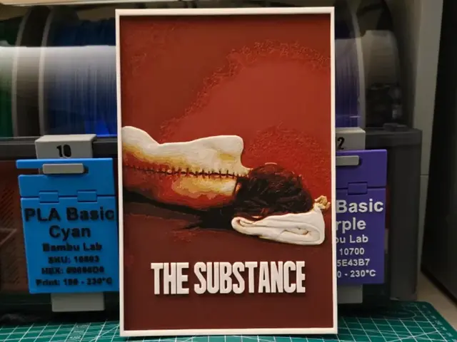 HueForge model: The Substance Movie Poster - Hueforge Art by Lumpy3D