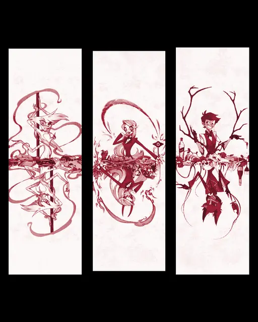 HueForge model: Hazbin Hotel Character Fanart - set of Bookmarks by BooneCo3d