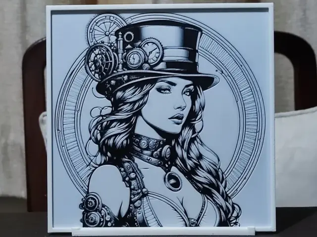 HueForge model: Steampunk Beauty - HueForge 2 Color by BoDad