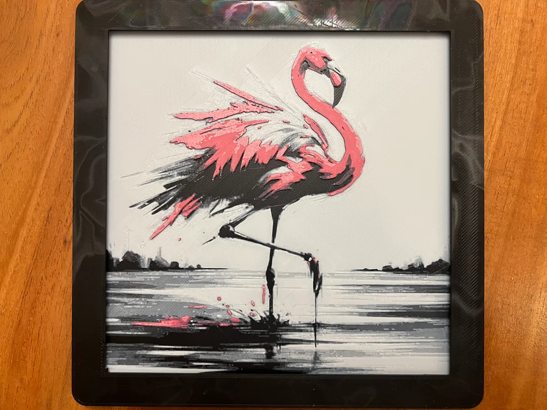 Flamingo by JustBe 3D Printing HueForge model: Flamingo by JustBe 3D Printing