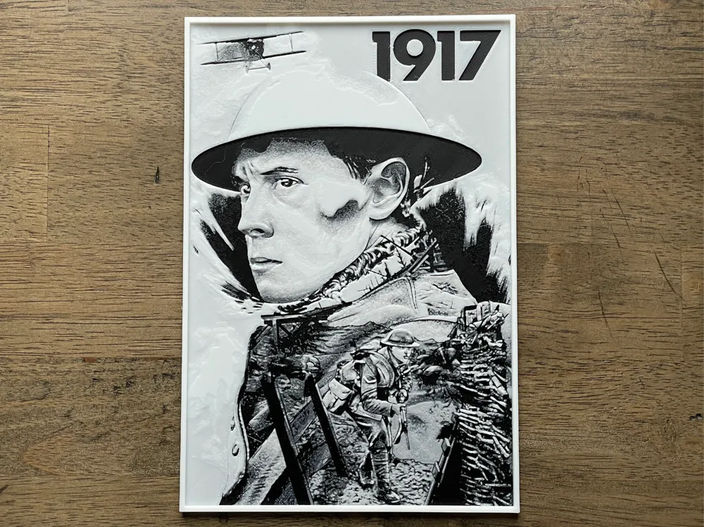 1917 (2019) Hueforge Movie Poster by NiiON HueForge model: 1917 (2019) Hueforge Movie Poster by NiiON