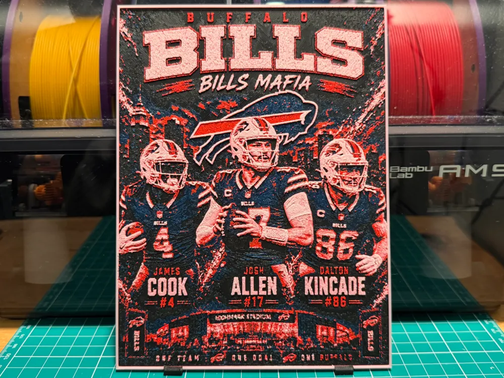 Bills Player Poster by liv_3d HueForge model: Bills Player Poster by liv_3d