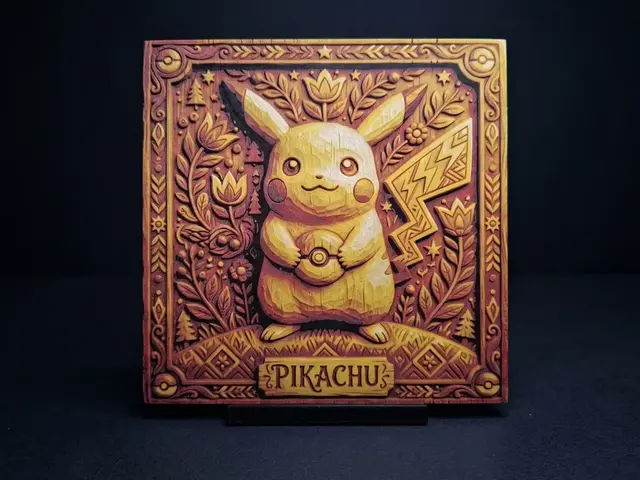 HueForge model: Pikachu Folk Woodart - Hueforge by LED