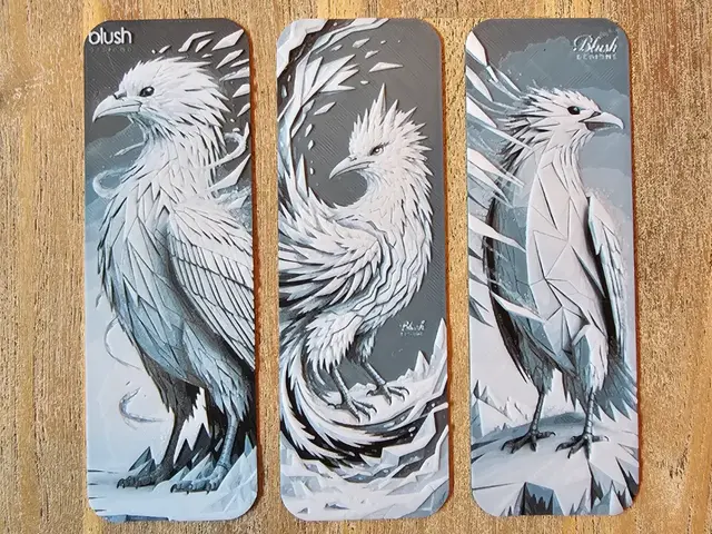 HueForge model: ICE Bird Set of 3 Bookmarks, Papercut style by BLUSH Designs