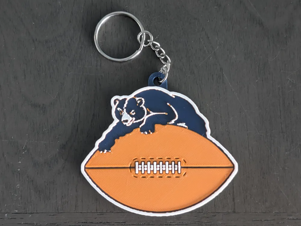 Retro Chicago Bears Keychain Hueforge by Super bird HueForge model: Retro Chicago Bears Keychain Hueforge by Super bird