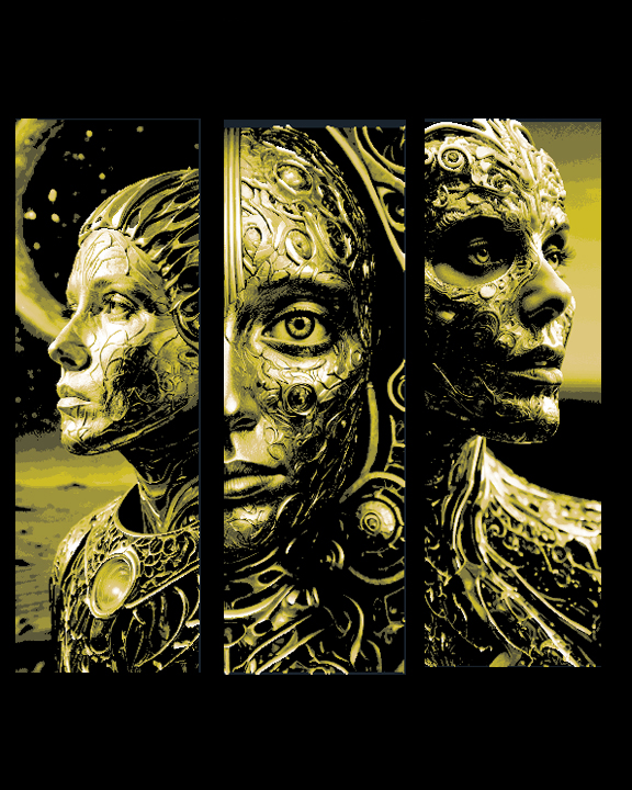 Images of the Golden Goddess - Set of 3 Bookmarks by BooneCo3d HueForge model: Images of the Golden Goddess - Set of 3 Bookmarks by BooneCo3d