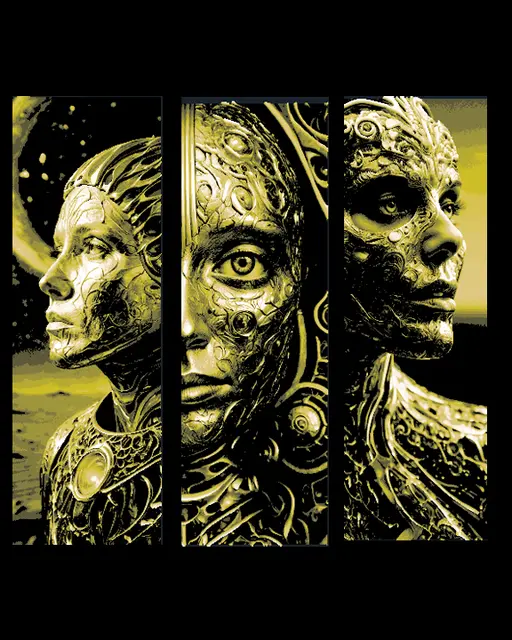 HueForge model: Images of the Golden Goddess - Set of 3 Bookmarks by BooneCo3d