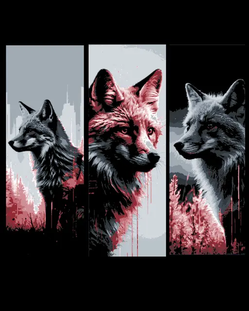 HueForge model: Highly detailed art design of the beauty of wild Foxes - Set of 3 Bookmarks by BooneCo3d