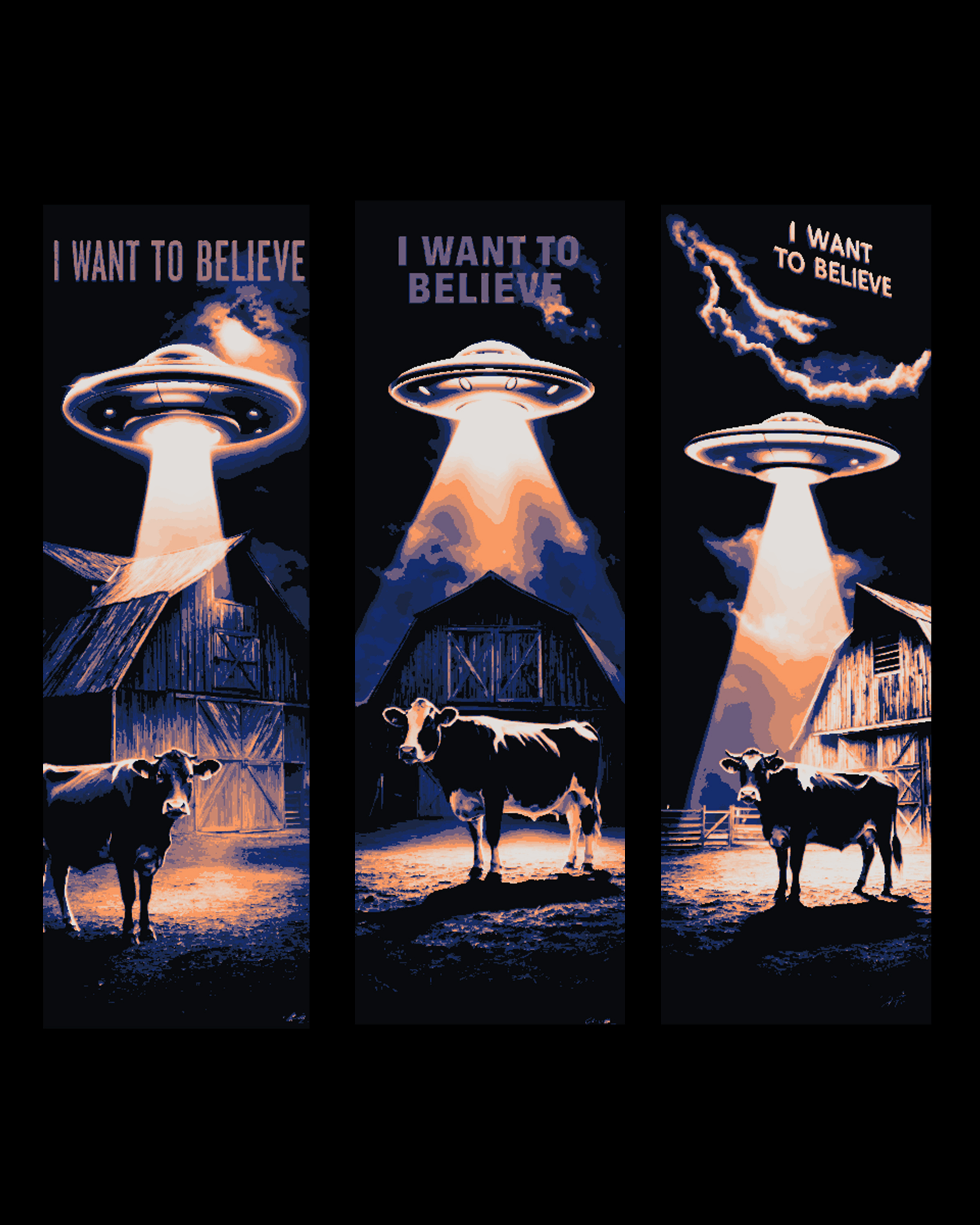 Aliens exist or no? Only the Cows know for sure - Set of Bookmarks by BooneCo3d HueForge model: Aliens exist or no? Only the Cows know for sure - Set of Bookmarks by BooneCo3d