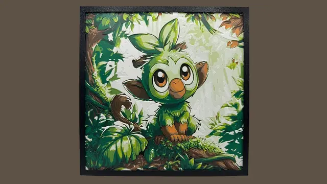 HueForge model: Grookey - Pokemon Hueforge by Canadian Gamer