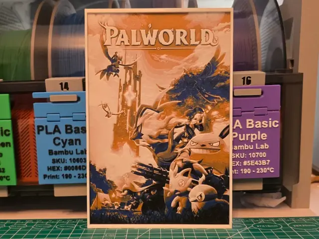 HueForge model: Palworld Game Poster -  Hueforge Art by Lumpy3D