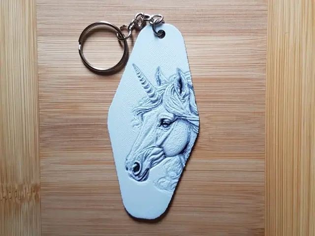 HueForge model: Keychain, Hotel/Motel Style, Unicorn by Dame Jo