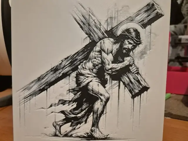 HueForge model: jesus with the cross hueforge by Buntsta