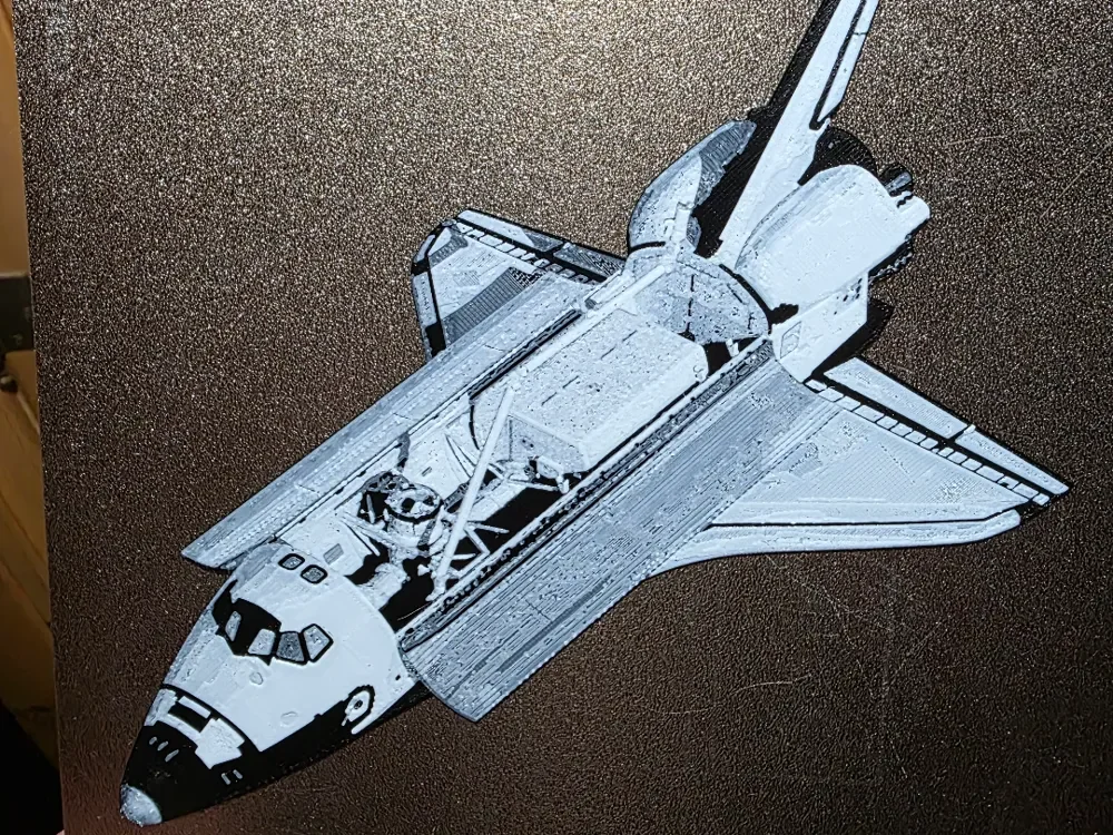 Space Shuttle Doors Open (Black and white) by AirMechDesigns HueForge model: Space Shuttle Doors Open (Black and white) by AirMechDesigns
