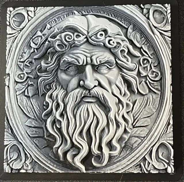 HueForge model: Zeus Stone Carving - Hueforge Print by cyanidesugar