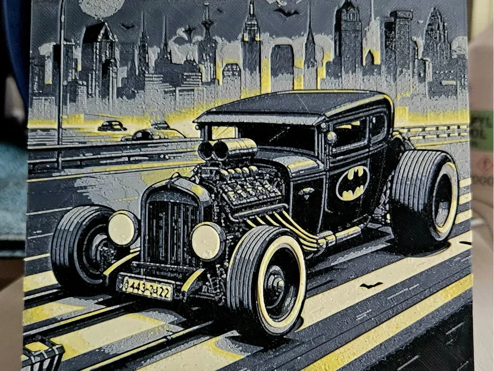 Batman's Hotrod by Mano's 3d_Art HueForge model: Batman's Hotrod by Mano's 3d_Art