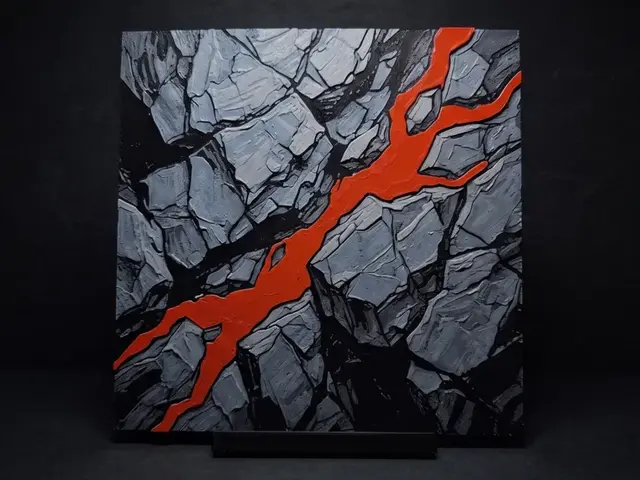 HueForge model: Red Lava Fissure - Hueforge by LED