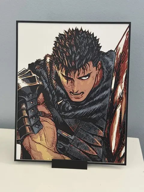 HueForge model: Guts Berserk in Color Miniforge by Strata Prints
