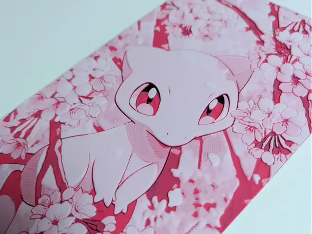 Mew Pokémon Sakura Blossom HueForge Wall Art