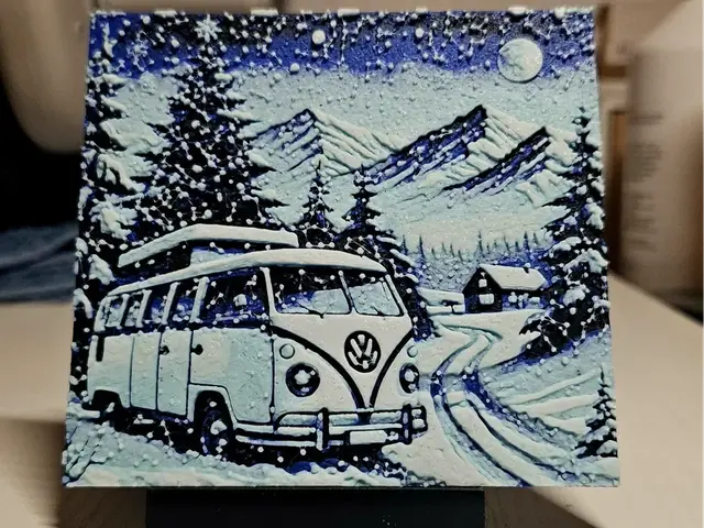 Christmas scenery VW Van