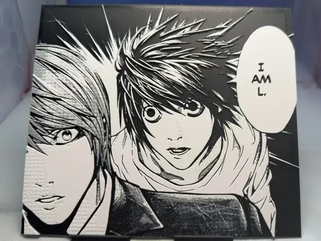 HueForge model: Death Note - I am L by Pretty Okay Prints