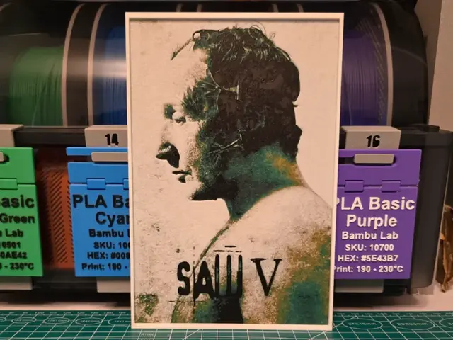 HueForge model: Saw V Movie Poster - Hueforge Art by Lumpy3D
