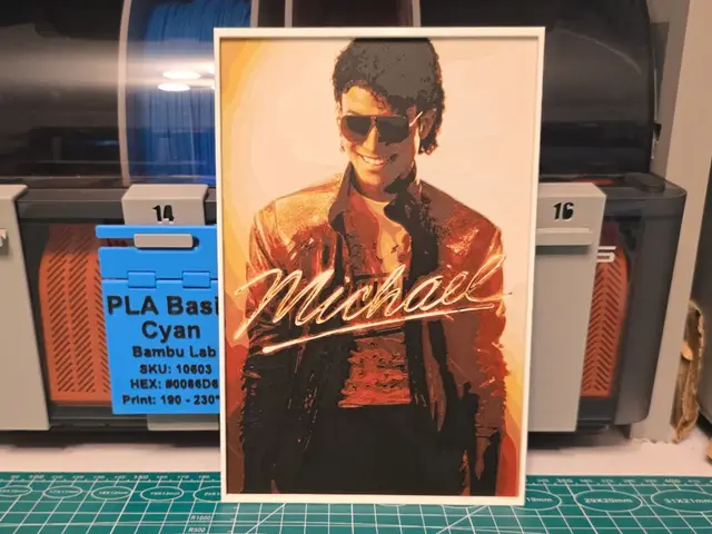 HueForge model: Michael Movie Poster - Hueforge Art by Lumpy3D