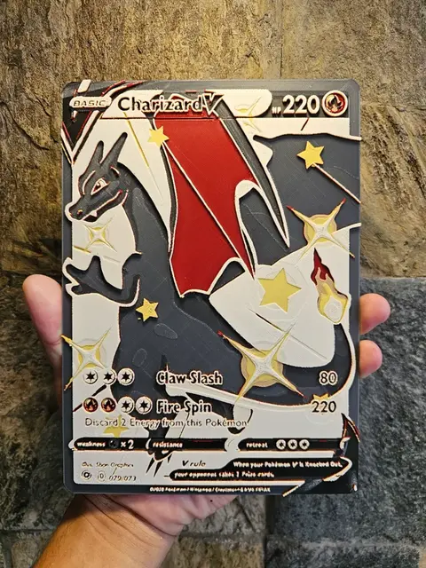 HueForge model: Oversized Pokemon Card Shiny Charizard V Hueforge by Loki