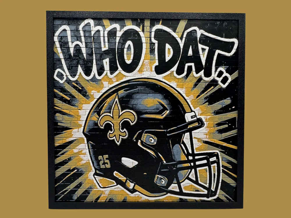 New Orleans Saints - NFL - Who Dat by Canadian Gamer HueForge model: New Orleans Saints - NFL - Who Dat by Canadian Gamer