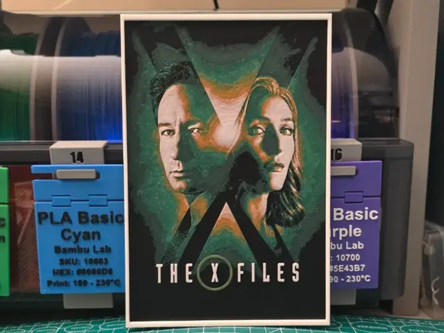 HueForge model: The X-Files Poster - Hueforge Art by Lumpy3D