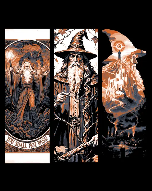 Vestiges of the Gray Wizard - Gandolf the Grey - Set of bookmarks