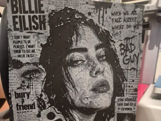 HueForge model: billie eilish newspaper by Buntsta