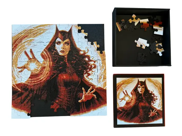 HueForge model: Scarlet Witch - Puzzle & Box Lid by Canadian Gamer