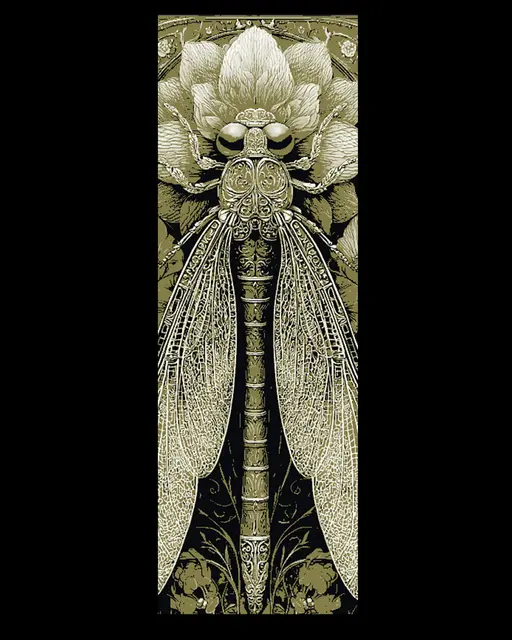 Elegant and Ornate flying Bugs - set of bookmarks