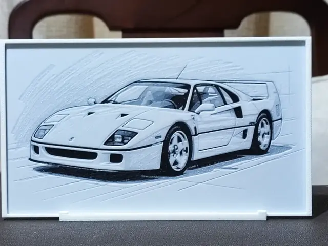 HueForge model: Ferrari F40 - HueForge 2 Color by BoDad