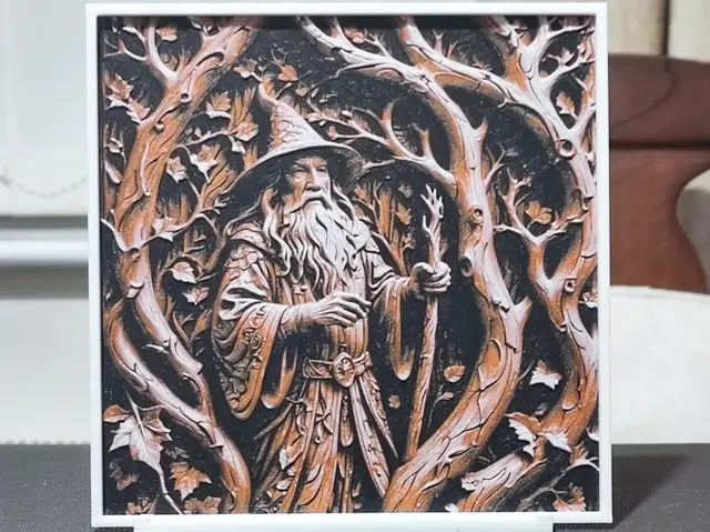 HueForge model: Wood Carving Wizard - HueForge 3 Color by BoDad