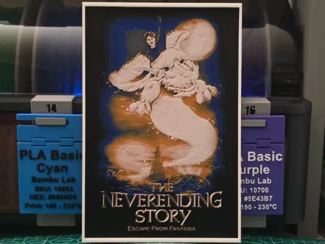 HueForge model: The NeverEnding Story III Movie Poster - Hueforge by Lumpy3D