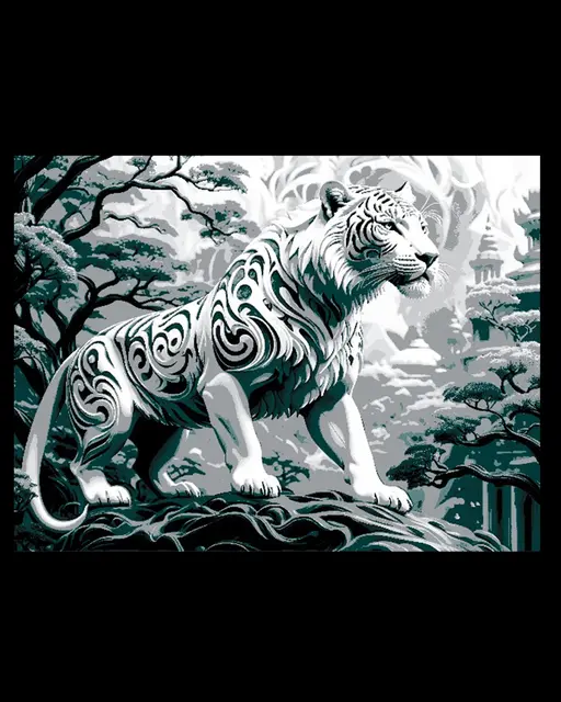HueForge model: The sacred garden protector - the Jade Tiger - Hueforge Art by BooneCo3d