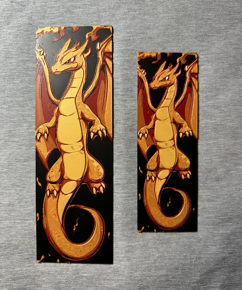 Charizard Hueforge Bookmark 2 - 2 sizes by Hey Ben HueForge model: Charizard Hueforge Bookmark 2 - 2 sizes by Hey Ben