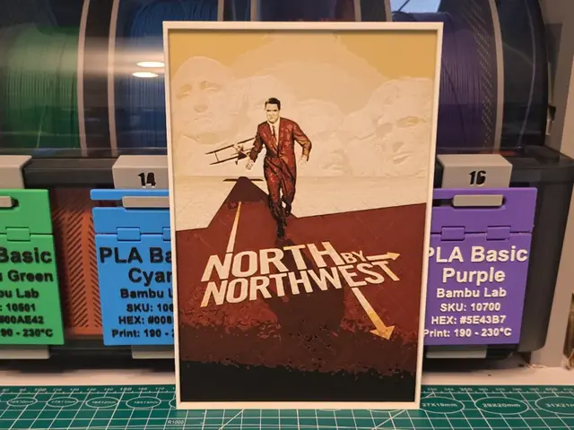 HueForge model: North by Northwest Movie Poster - Hueforge Art by Lumpy3D