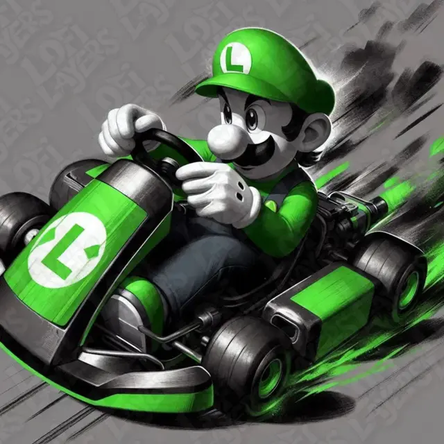 HueForge model: Luigi Kart Hueforge by LoFi Layers