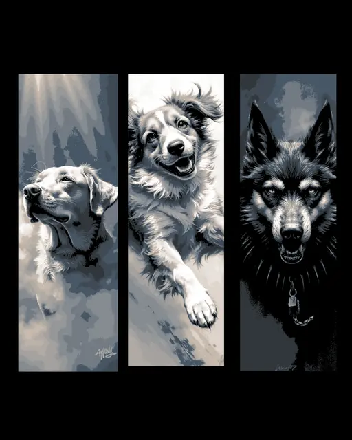 HueForge model: Portraits of our best friends - Puppies part 3 - Set of Bookmarks by BooneCo3d