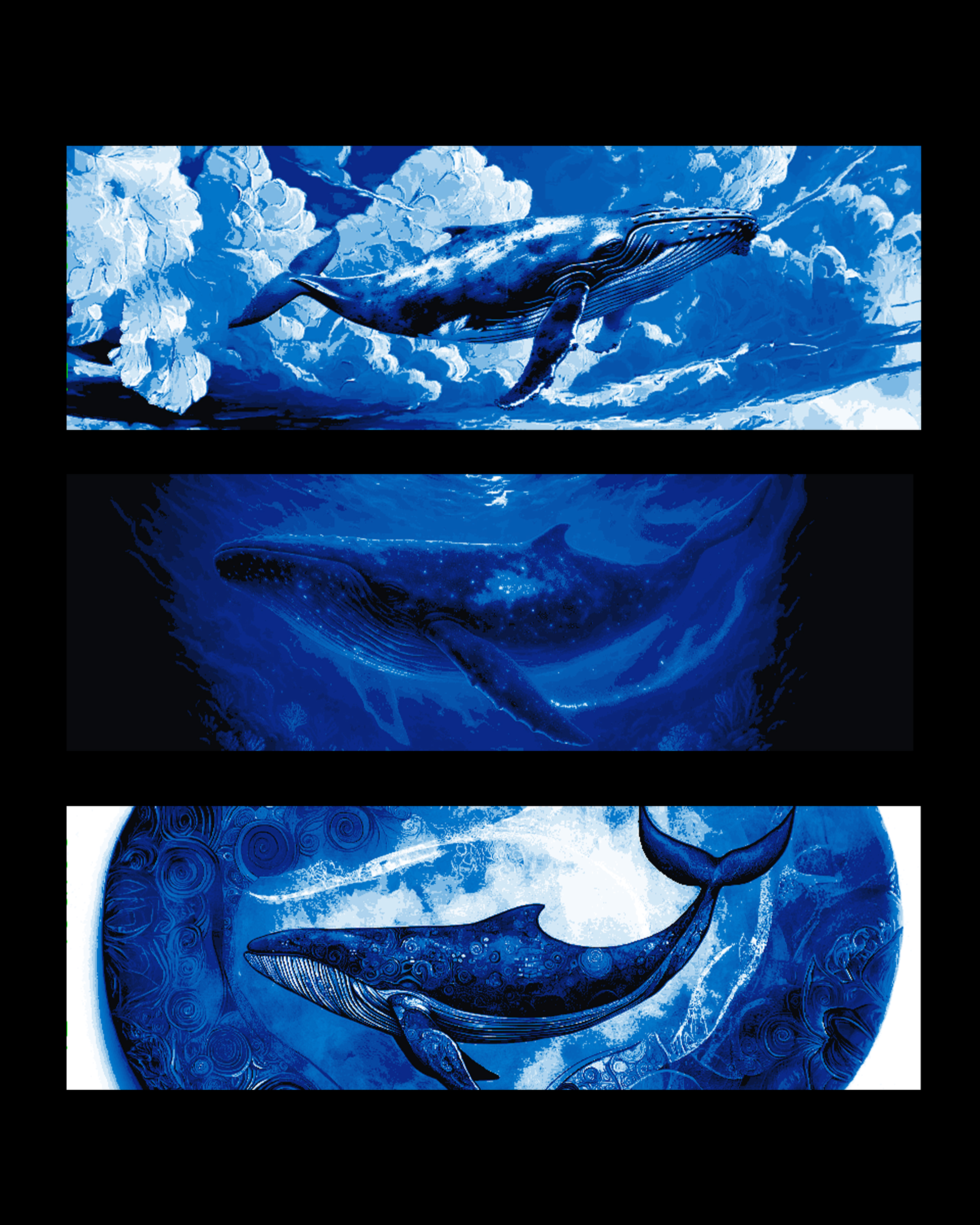 Set of Bookmarks - Artistic views of Whales beyond the sea - Hueforge by BooneCo3d HueForge model: Set of Bookmarks - Artistic views of Whales beyond the sea - Hueforge by BooneCo3d
