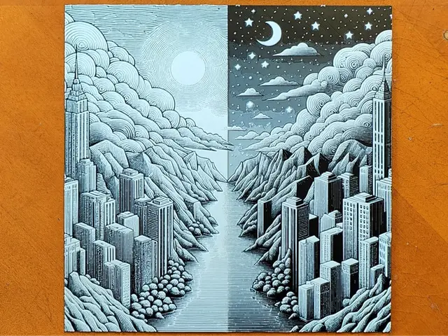 HueForge model: Day and Night City - Hueforge - 3 Colours by Sarge
