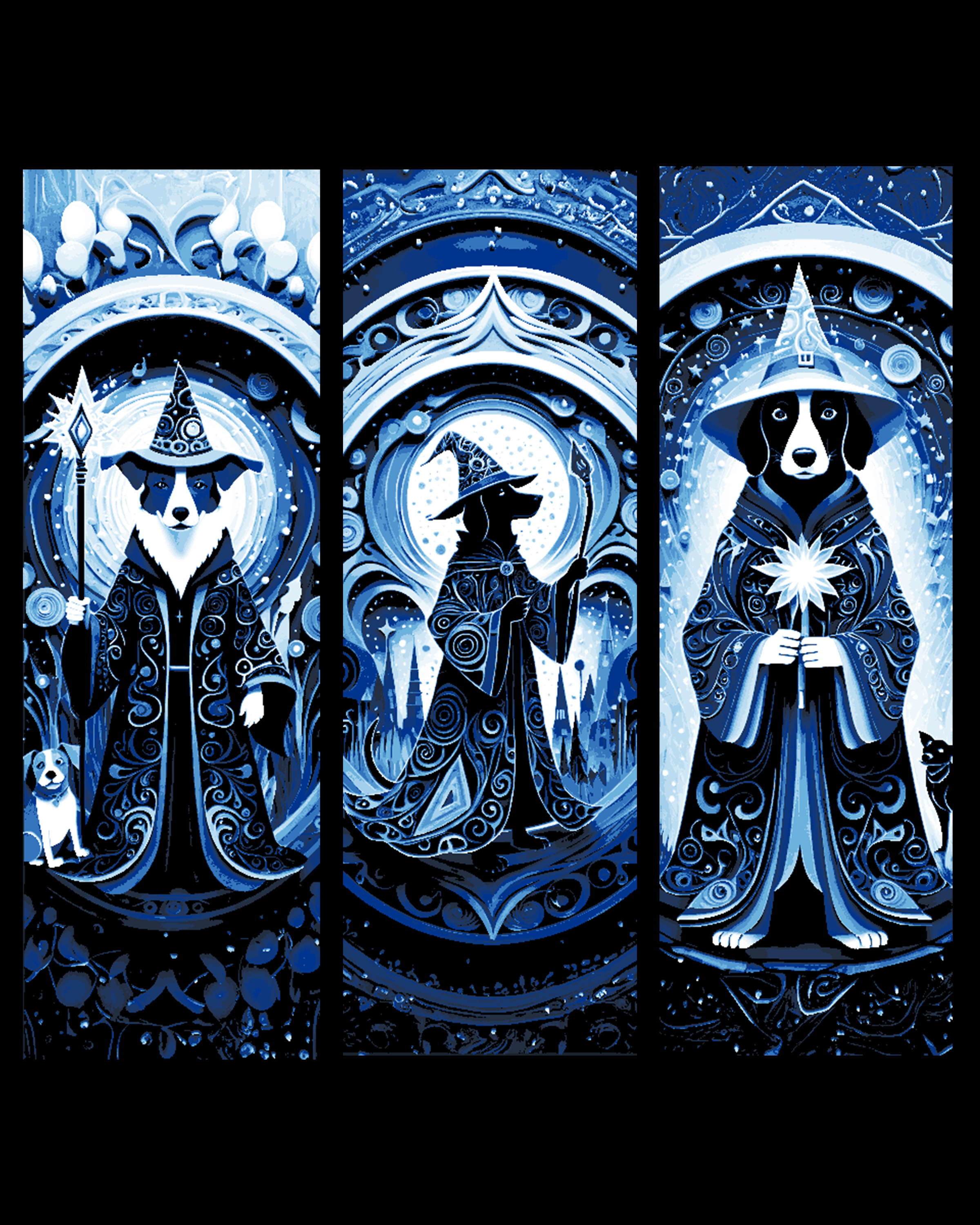 Paper art set of bookmarks - The Great Wizard Ruffus the Dog by BooneCo3d HueForge model: Paper art set of bookmarks - The Great Wizard Ruffus the Dog by BooneCo3d