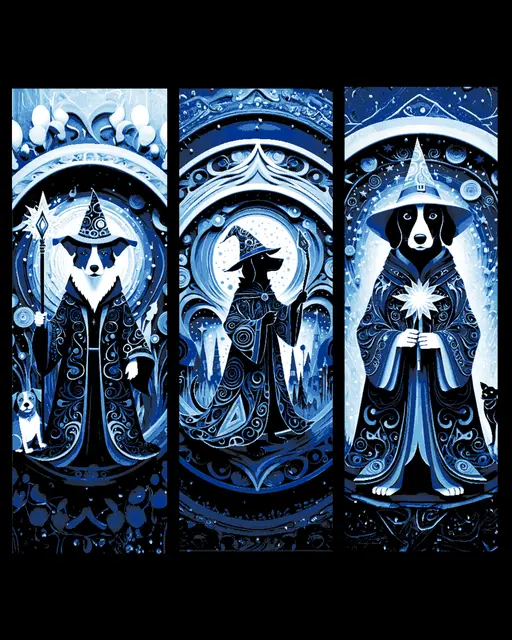HueForge model: Paper art set of bookmarks - The Great Wizard Ruffus the Dog by BooneCo3d