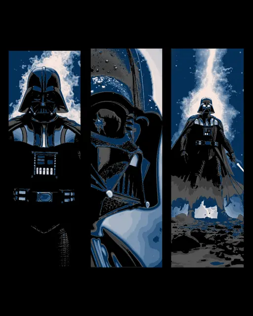 Fan art depictions of Darth Vader - set of bookmark
